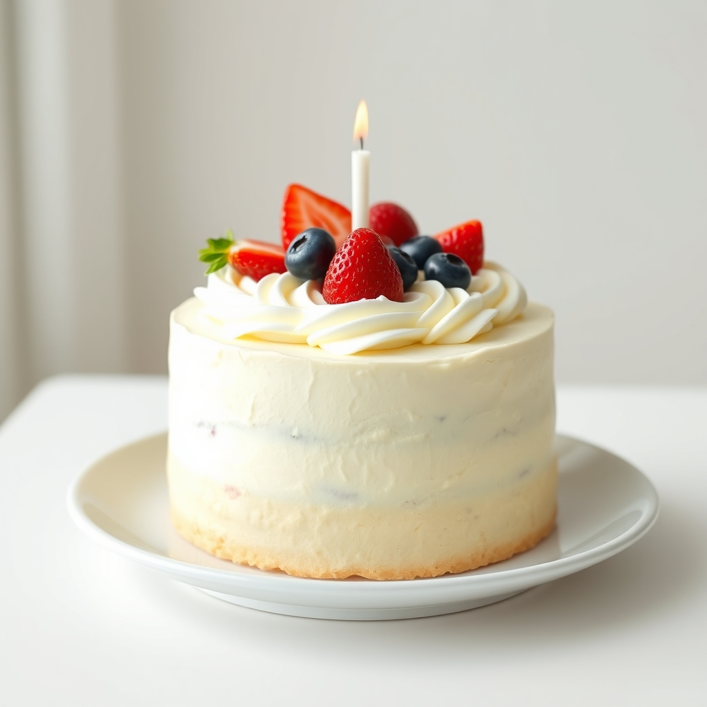 Torta sa šlagom, jagodama i borovnicama