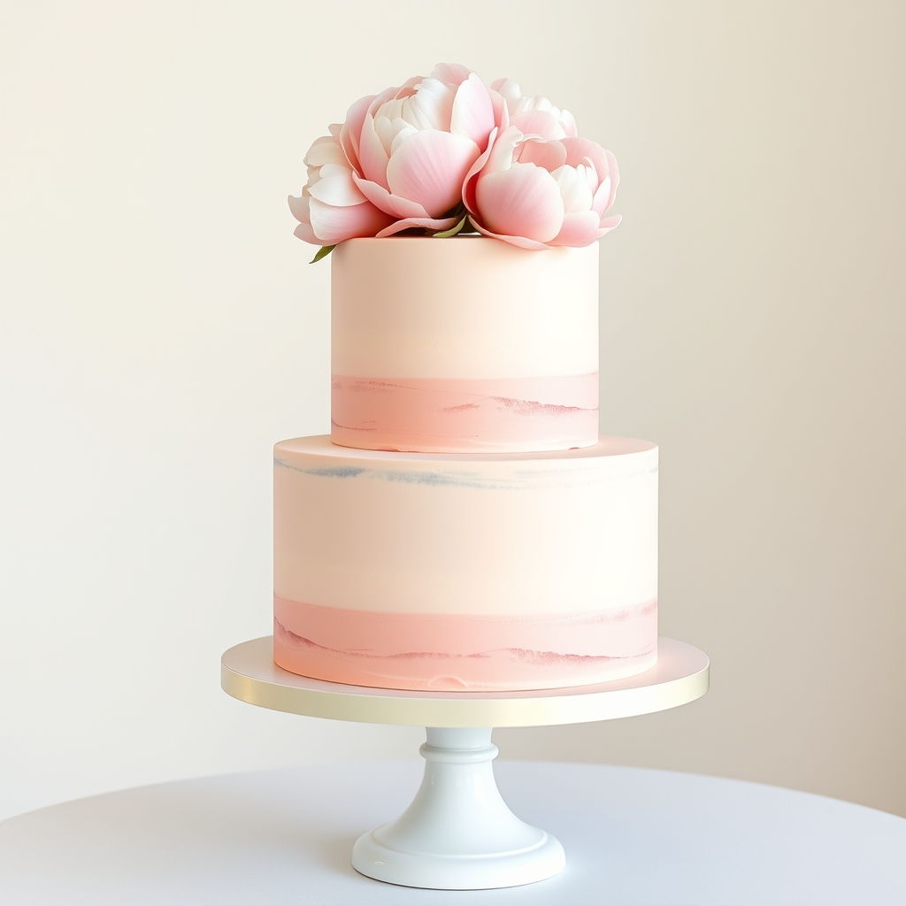 Roze svadbena torta sa božurima